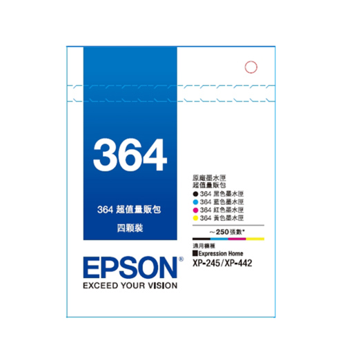 EPSON T364650 NO.364 原廠黑藍紅黃4色量販包墨水匣